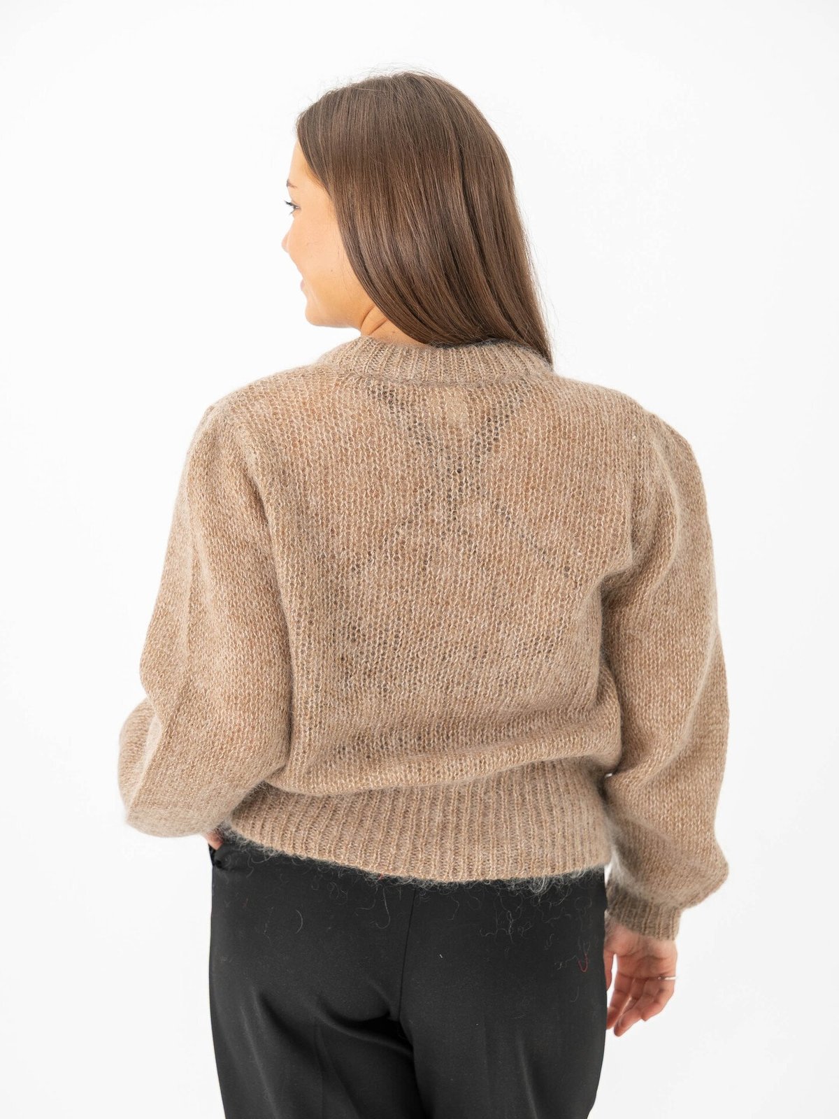 Y.A.S Lambu O-Neck Long Sleeve Knit Pullover Sepia Tint