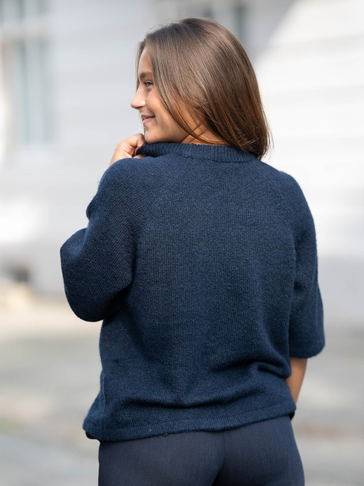 Y.A.S Sanne 2/4 Knit Navy Blazer