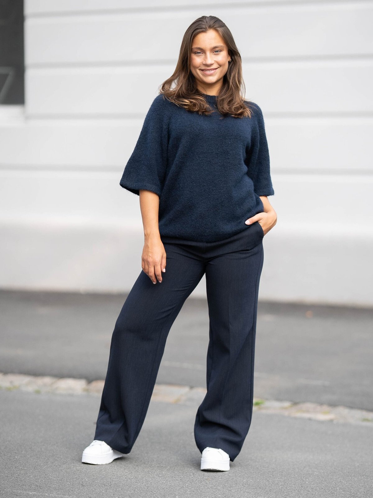 Y.A.S Sanne 2/4 Knit Navy Blazer