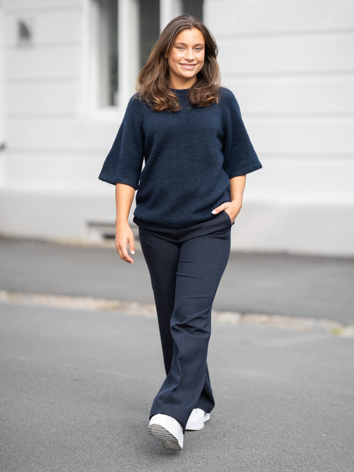 Y.A.S Sanne 2/4 Knit Navy Blazer