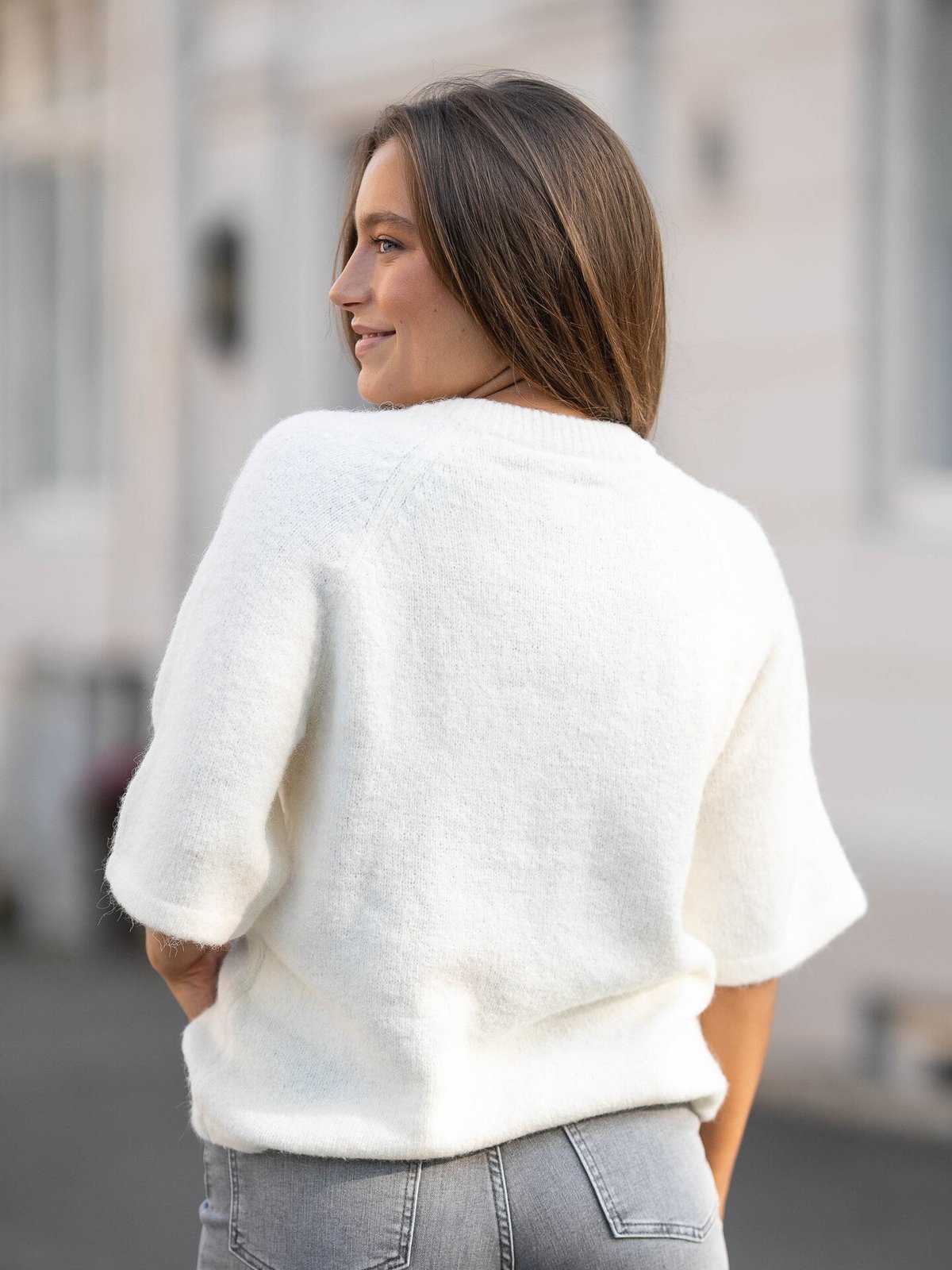 Y.A.S Sanne 2/4 Knit Star White