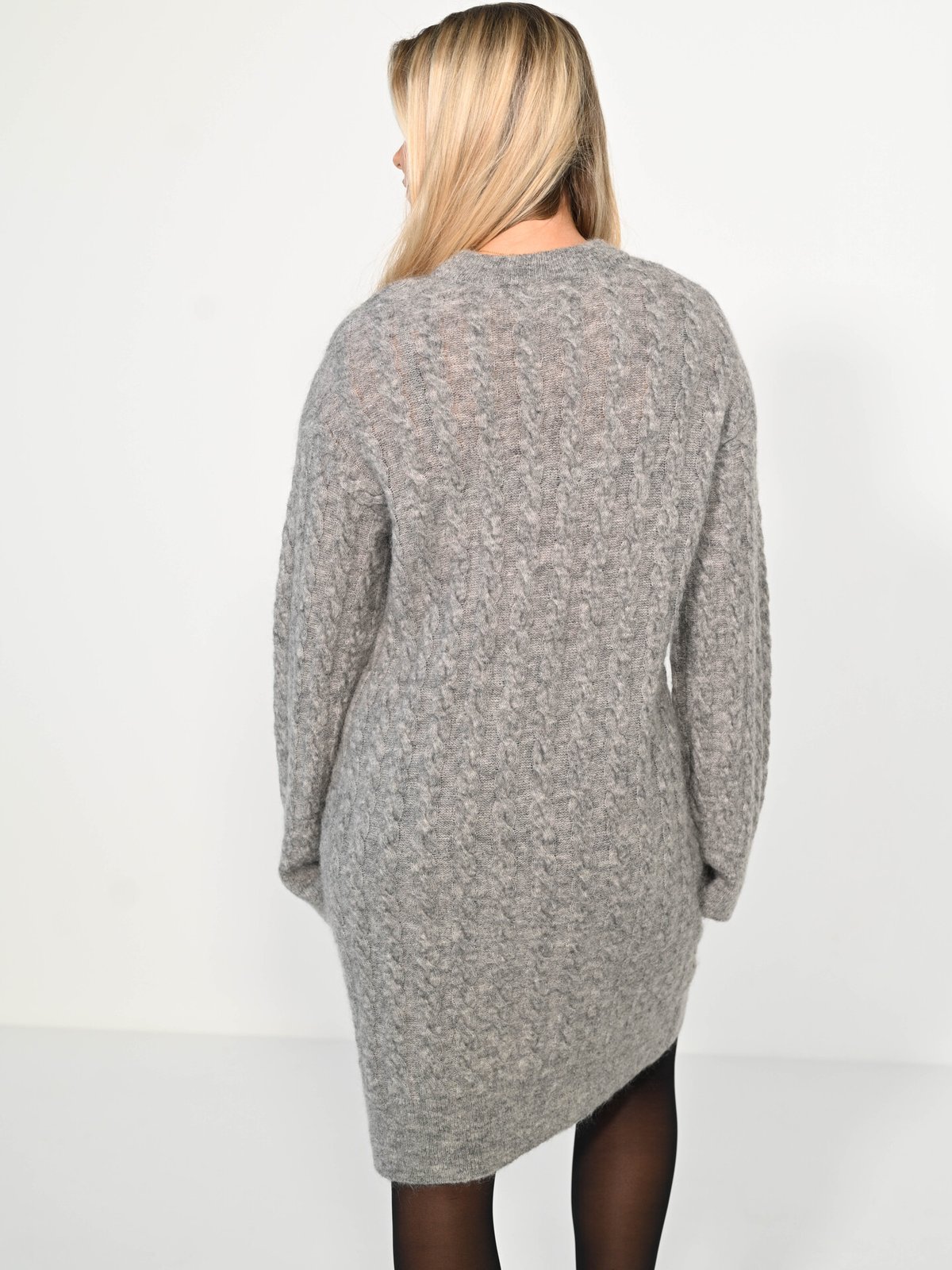 Y.A.S Lelu Long Sleeve Knit Dress Medium Grey Melange