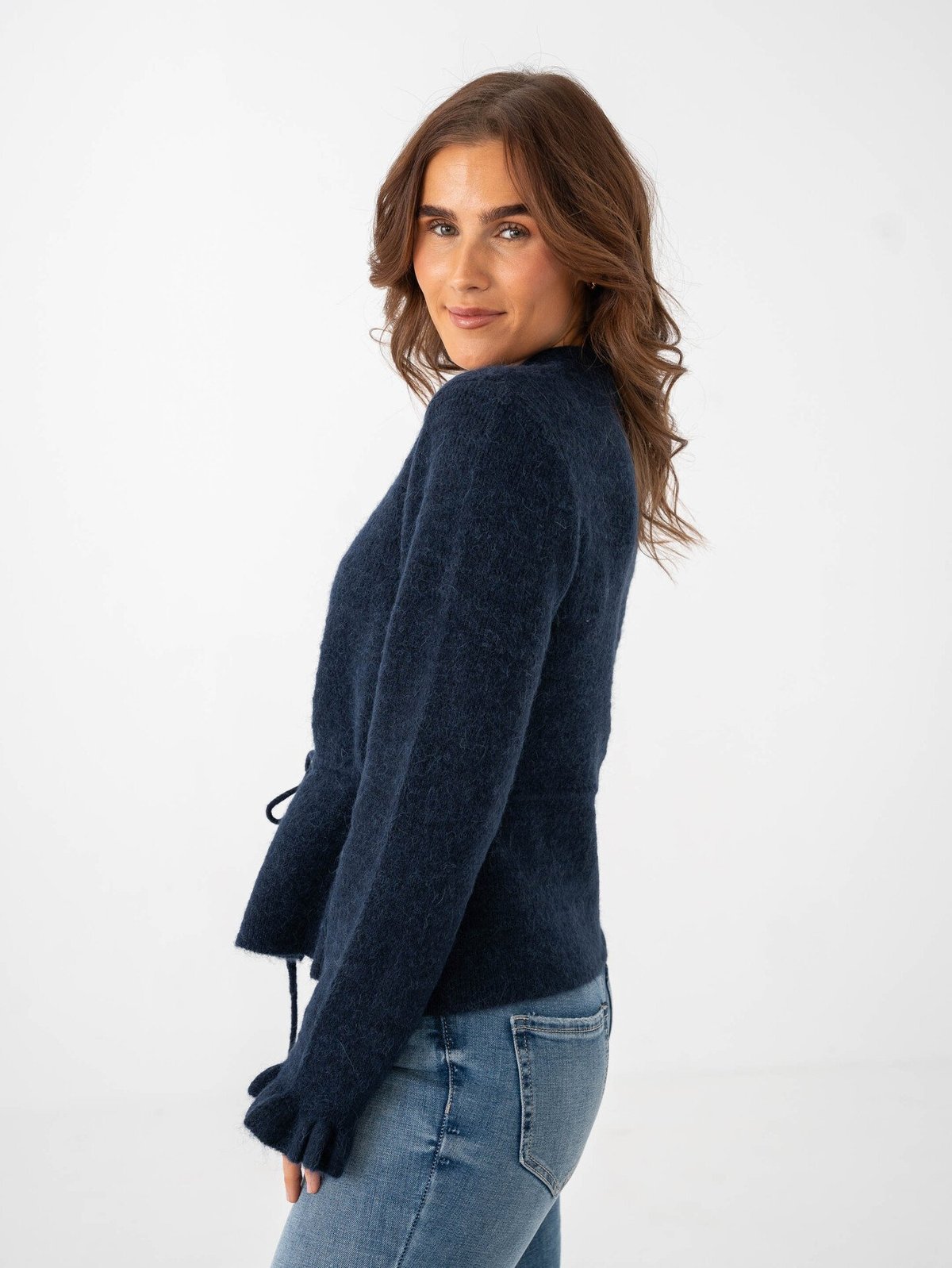 Y.A.S Thellis Long Sleeve Knit Cardigan Navy Blazer