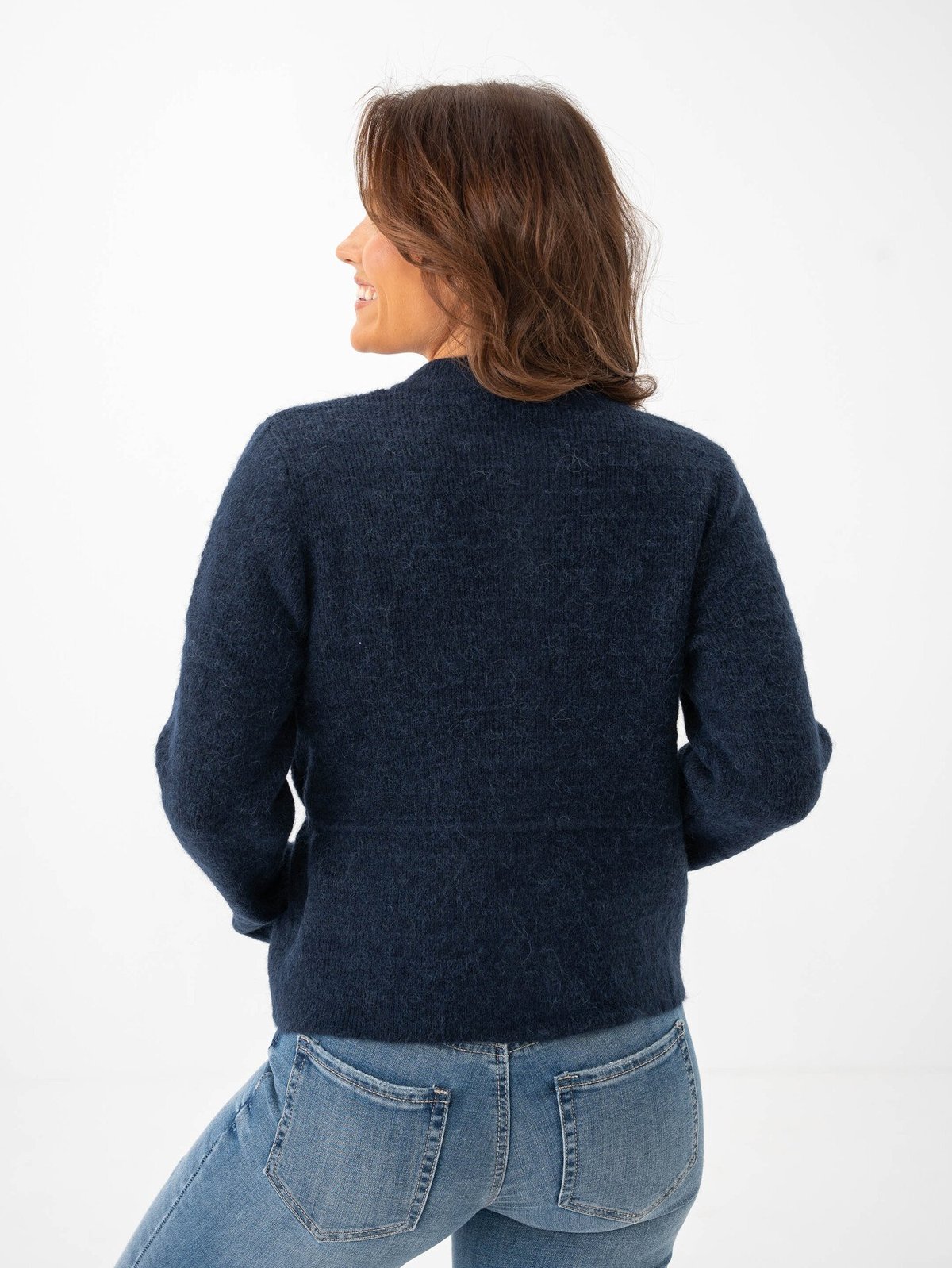 Y.A.S Thellis Long Sleeve Knit Cardigan Navy Blazer