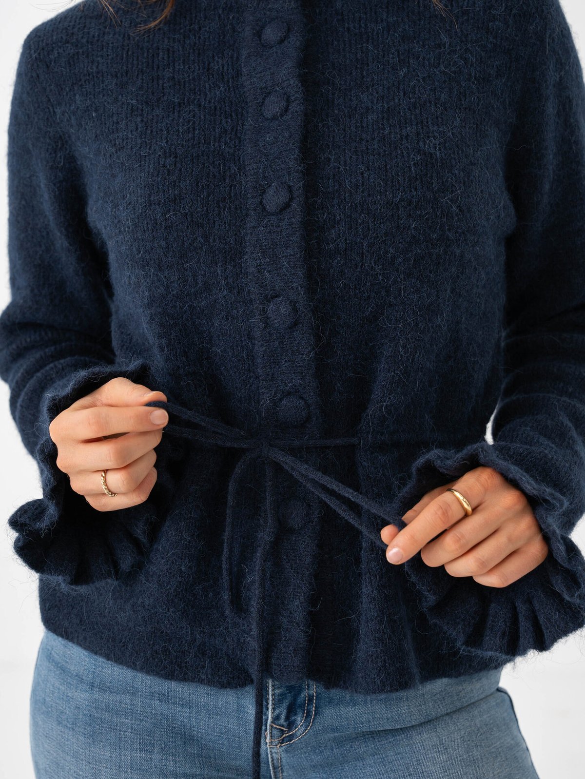 Y.A.S Thellis Long Sleeve Knit Cardigan Navy Blazer