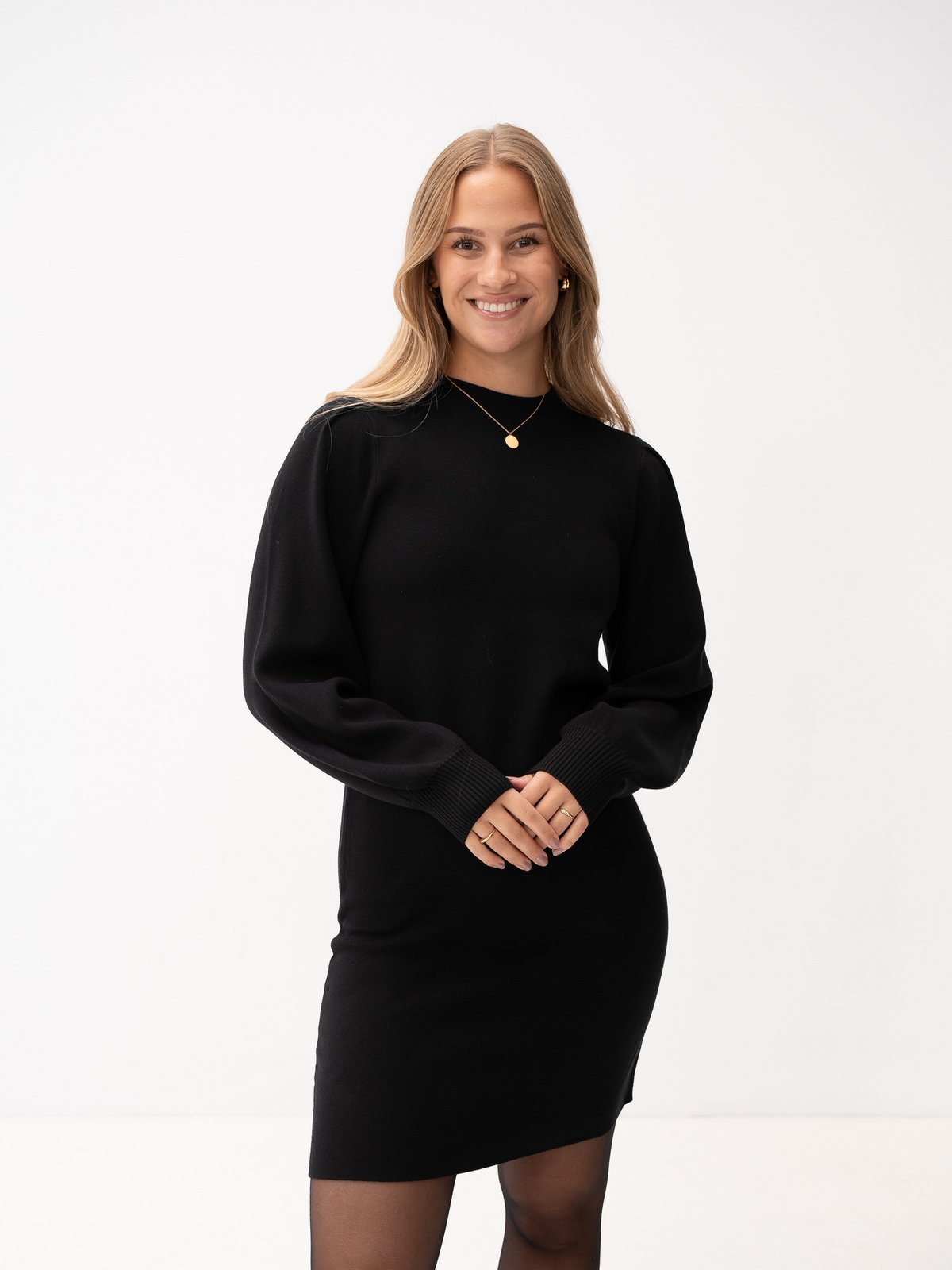 Y.A.S Fonny Long Sleeve Knit Dress Black