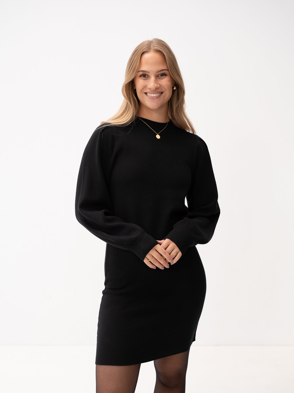 Y.A.S Fonny Long Sleeve Knit Dress Black