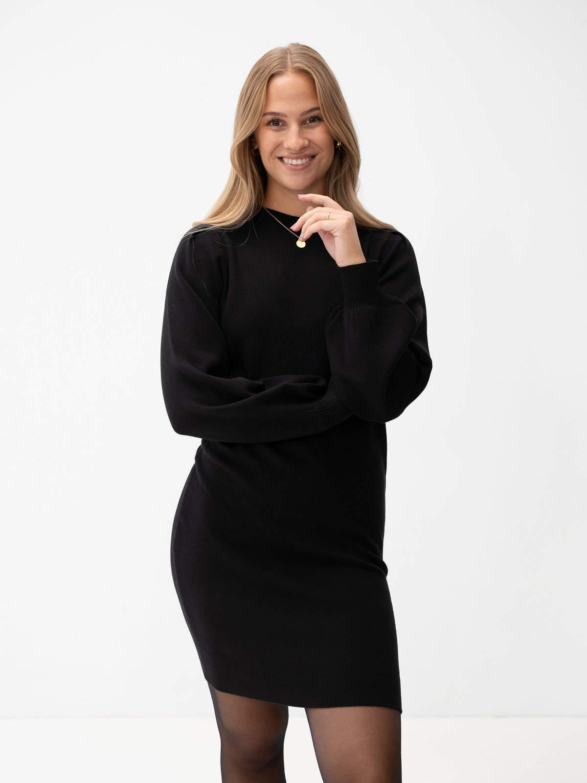 Y.A.S Fonny Long Sleeve Knit Dress Black