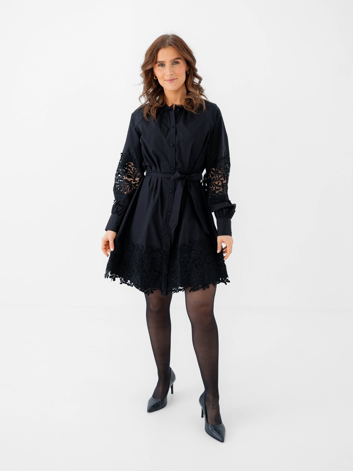 Y.A.S Semira Long Sleeve Shirt Dress Black