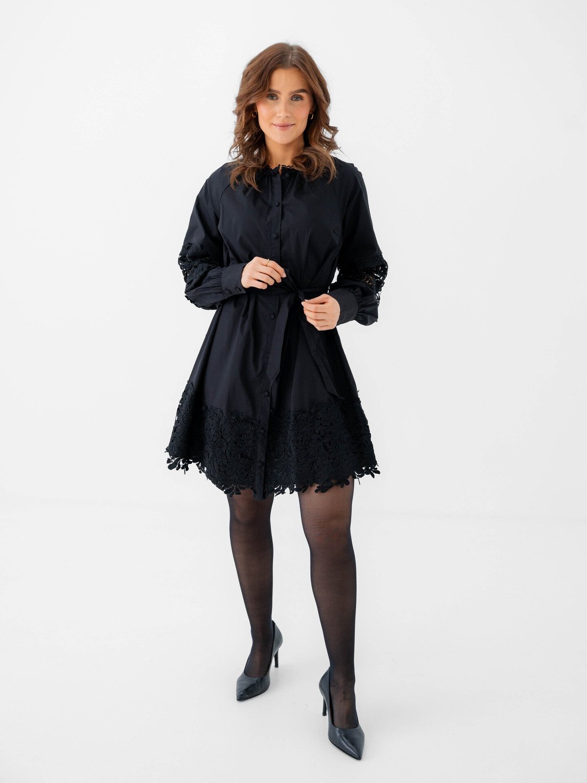 Y.A.S Semira Long Sleeve Shirt Dress Black