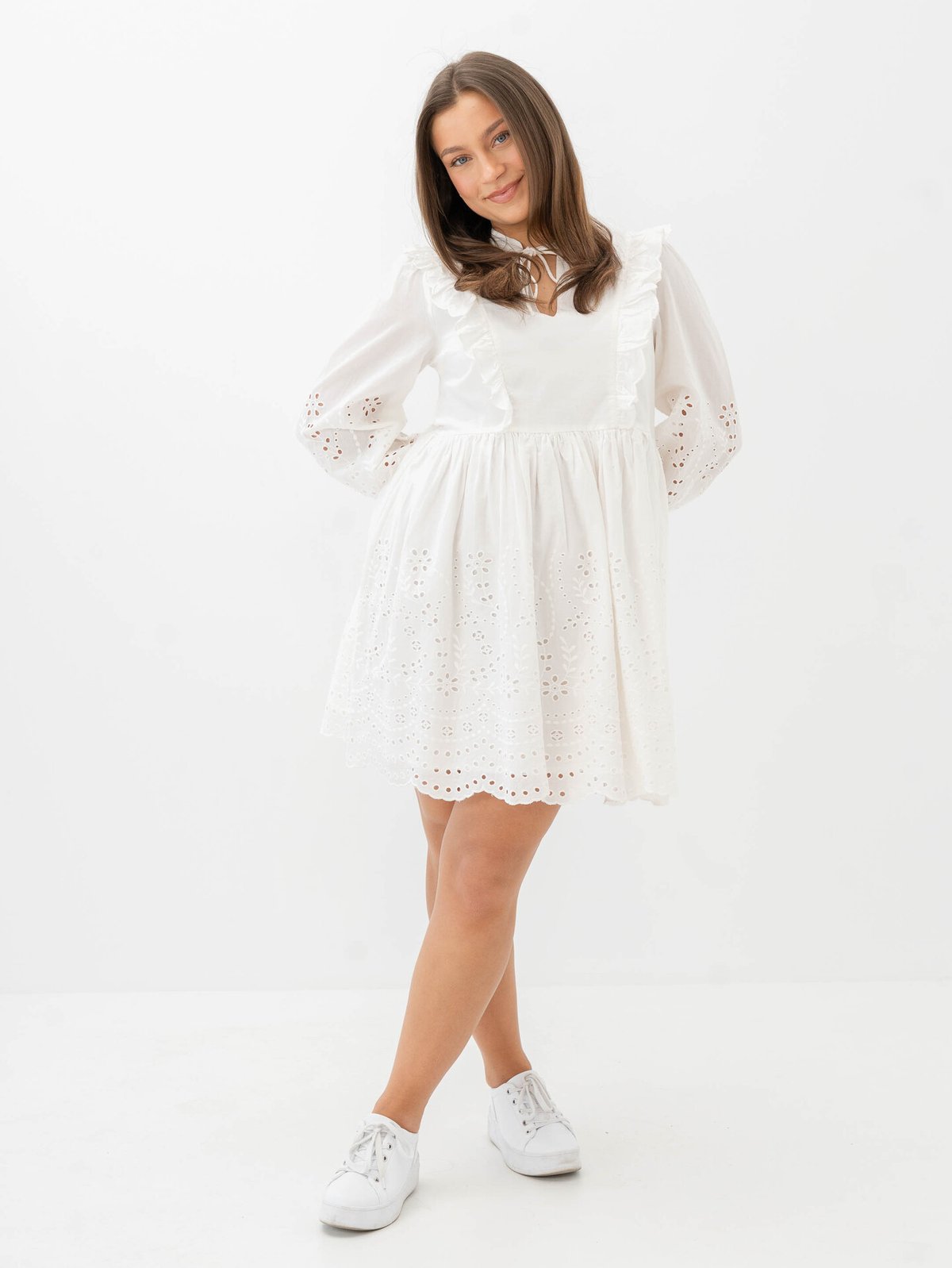 Y.A.S Luma Long Sleeve Dress Star White