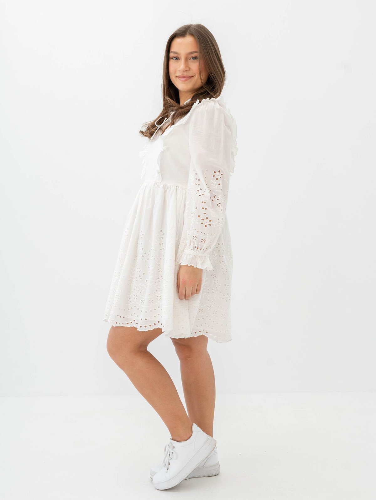 Y.A.S Luma Long Sleeve Dress Star White