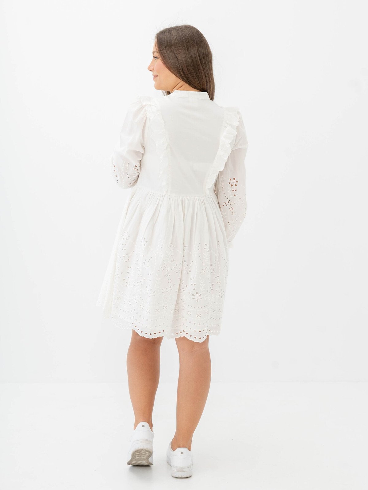 Y.A.S Luma Long Sleeve Dress Star White