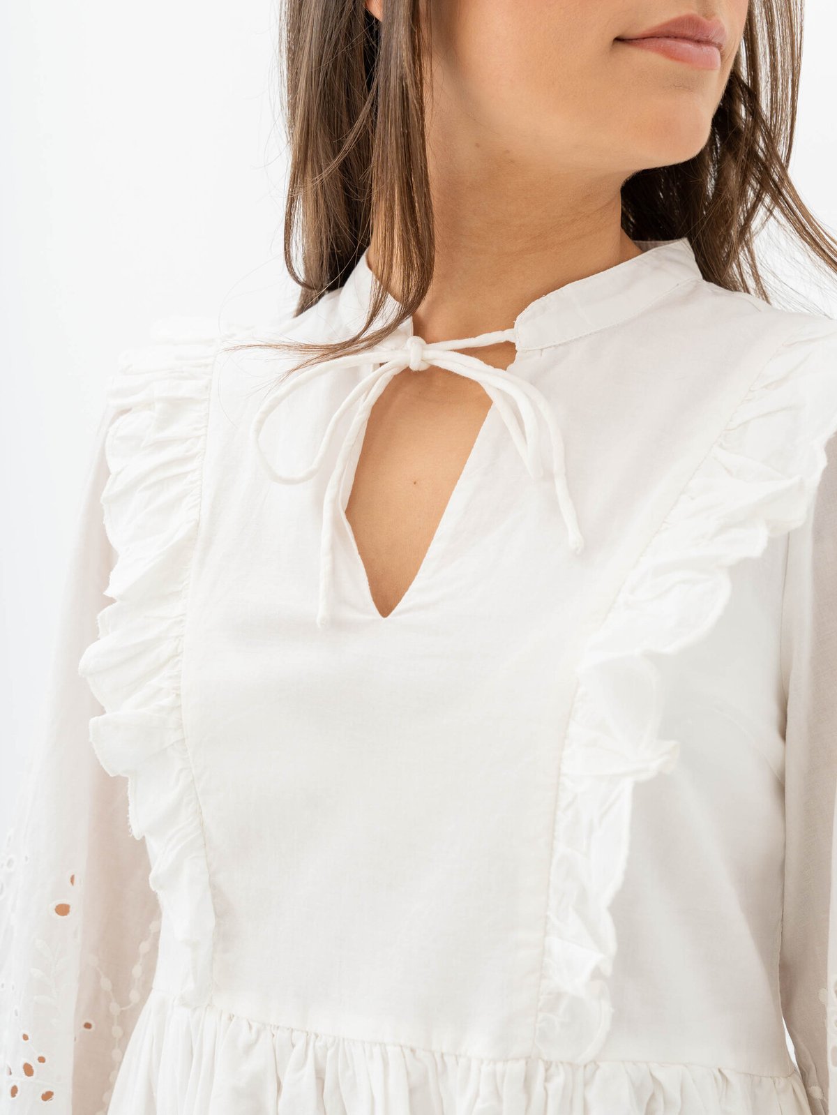 Y.A.S Luma Long Sleeve Dress Star White