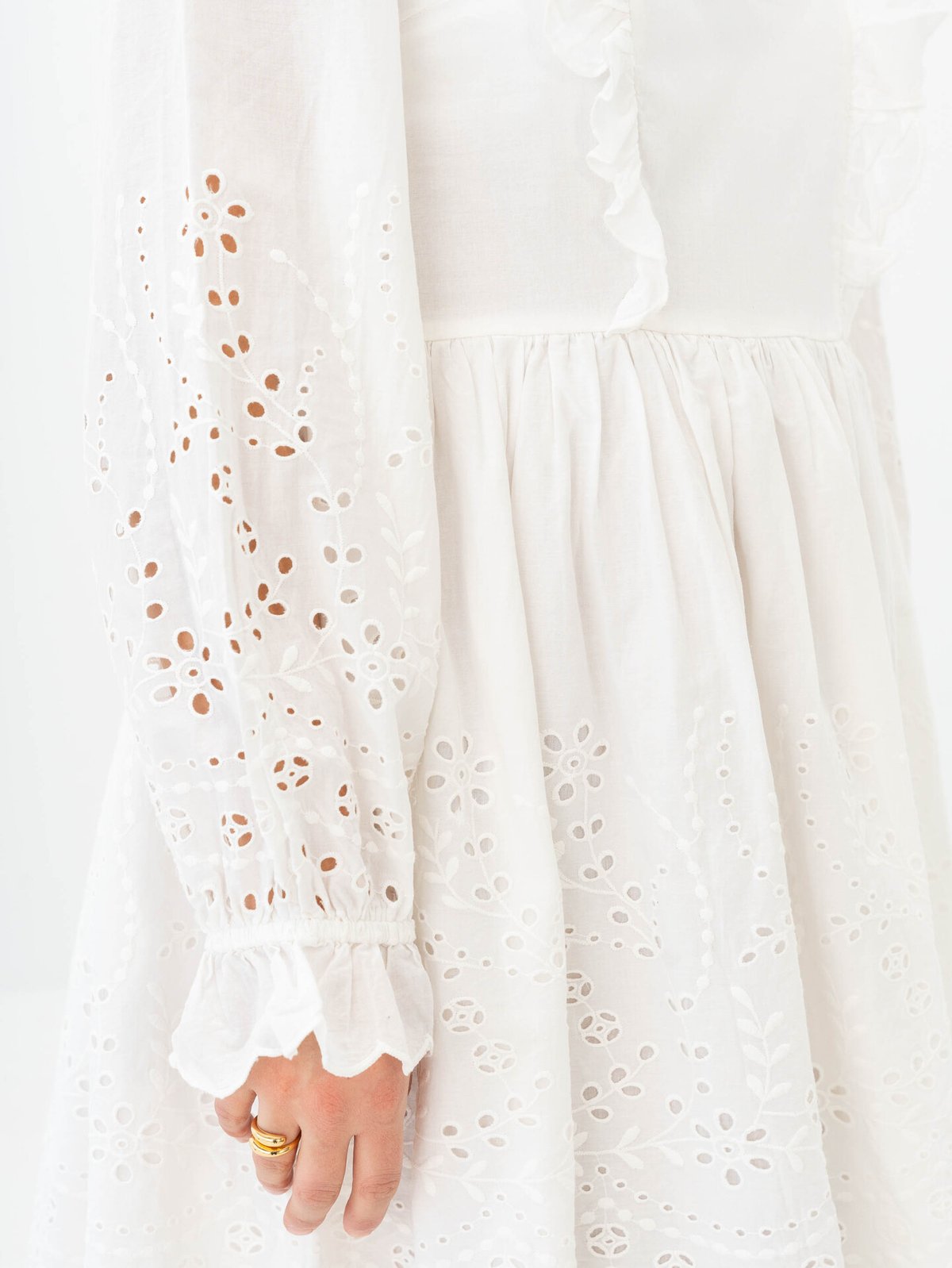 Y.A.S Luma Long Sleeve Dress Star White