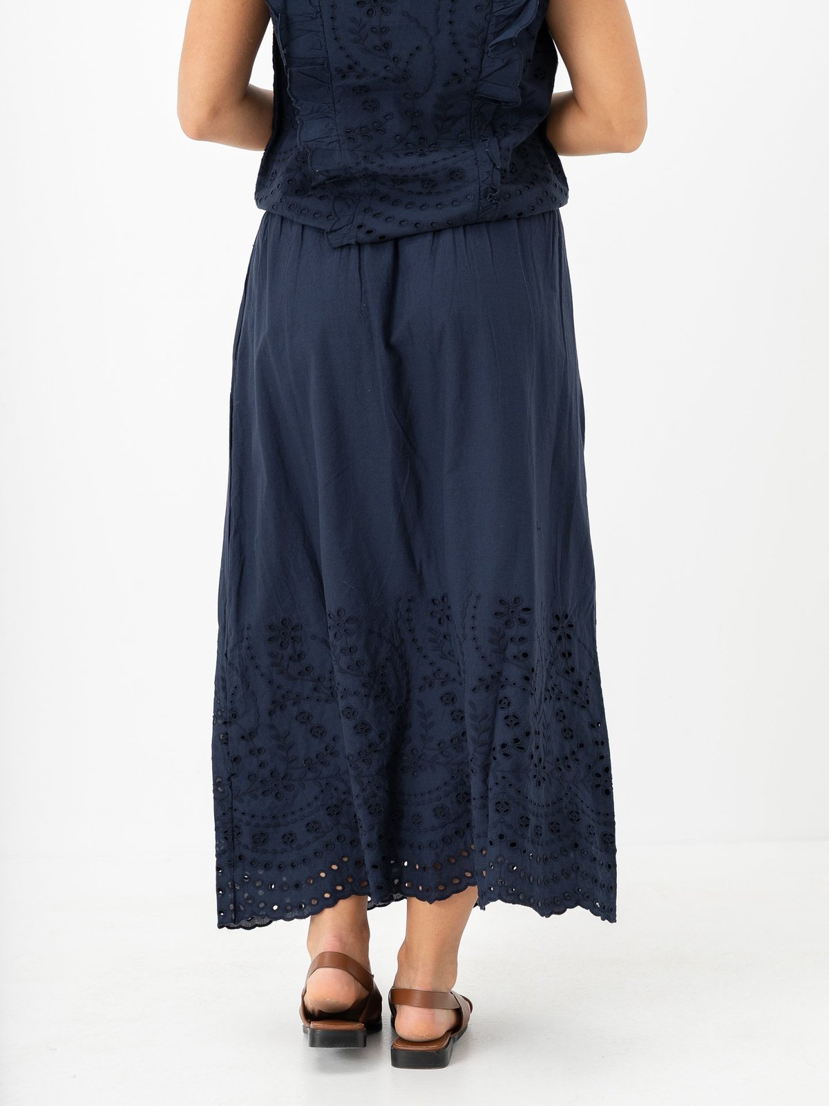 Y.A.S Luma High Waist Long Skirt Navy Blazer