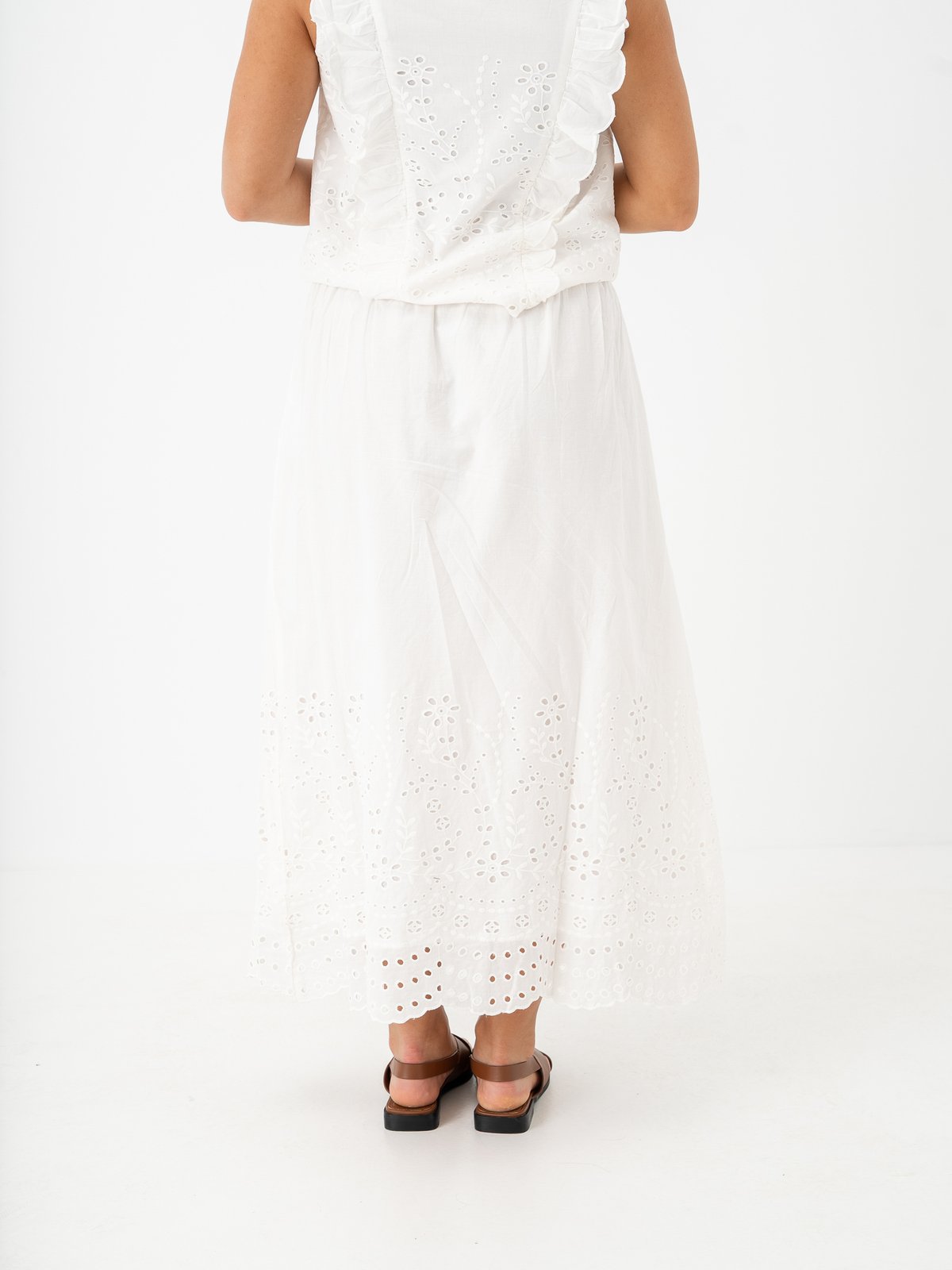 Y.A.S Luma High Waist Long Skirt Star White