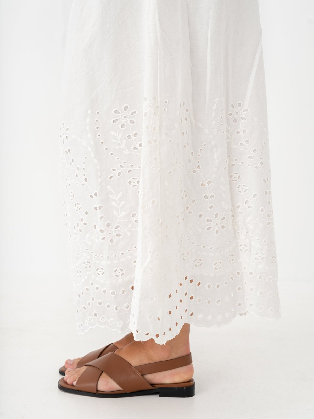 Y.A.S Luma High Waist Long Skirt Star White