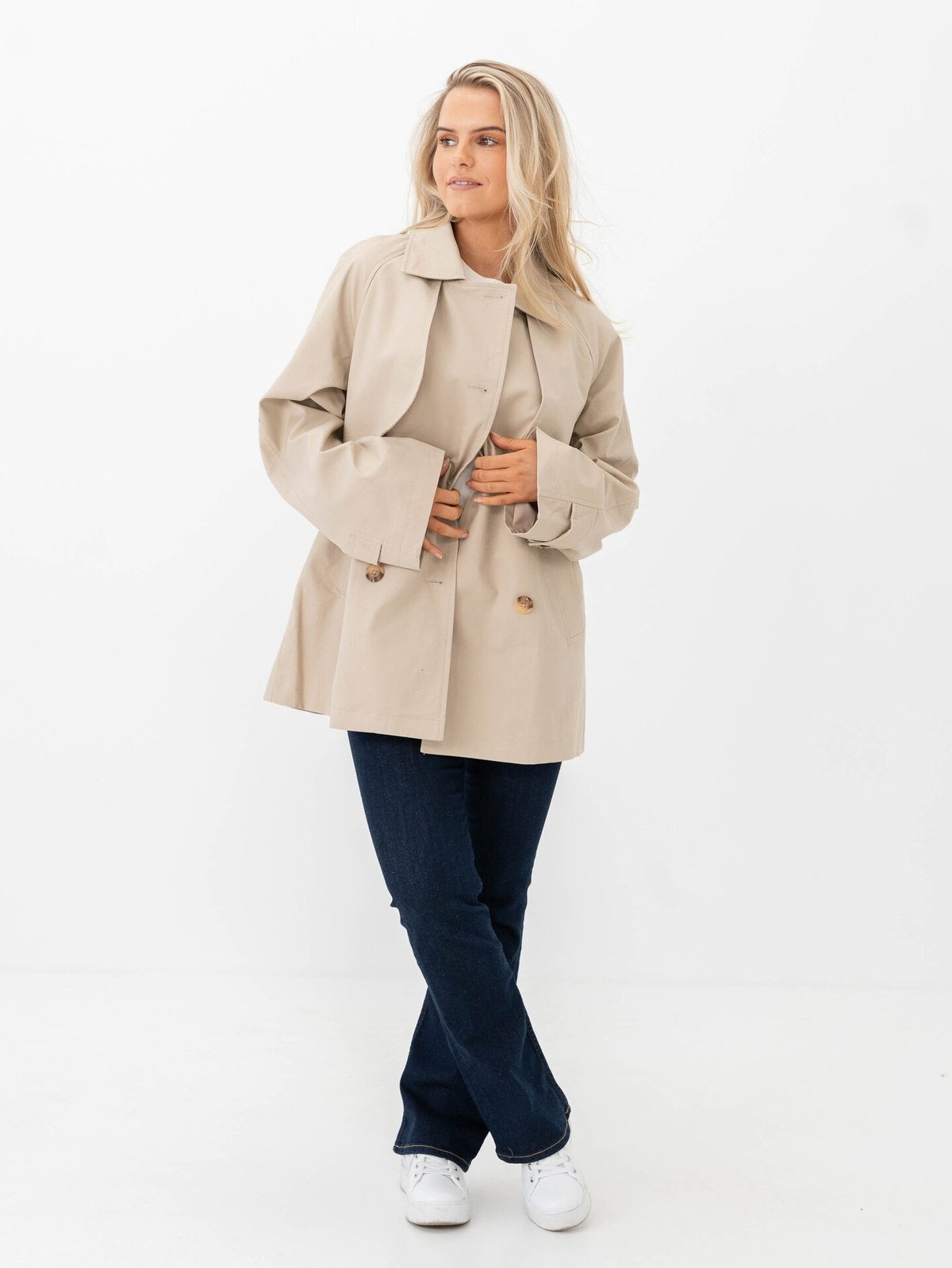 Y.A.S Venice Long Sleeve Trenchcoat Doeskin