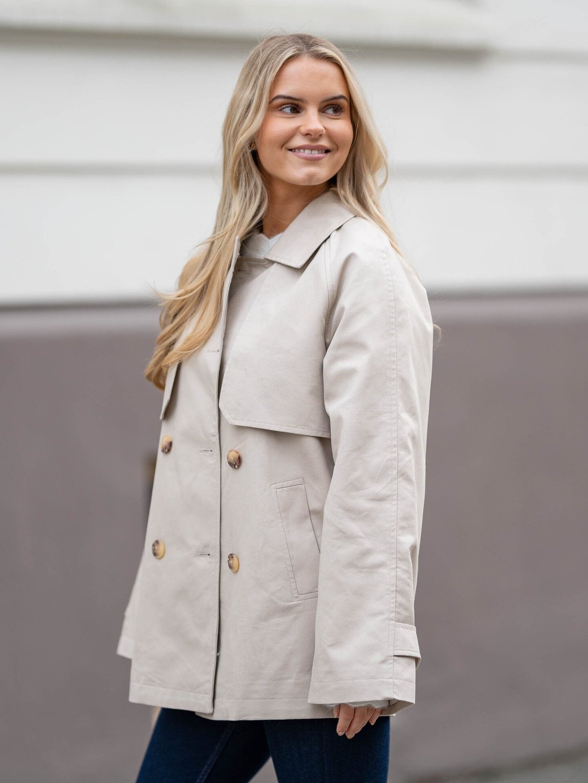 Y.A.S Venice Long Sleeve Trenchcoat Doeskin