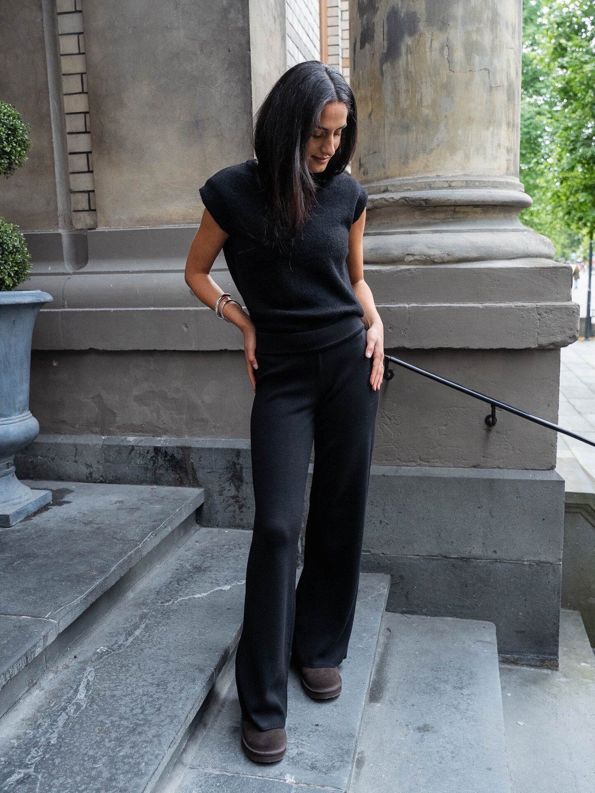 Y.A.S Fonny High Waist Knit Pant Black