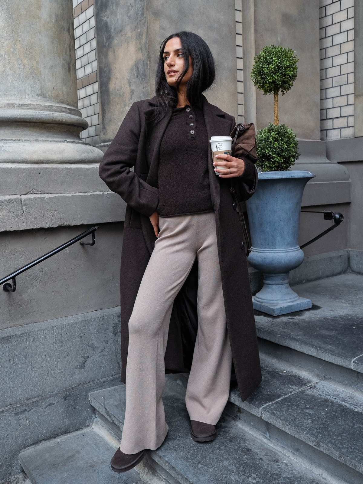 Y.A.S Fonny High Waist Knit Pant Fungi