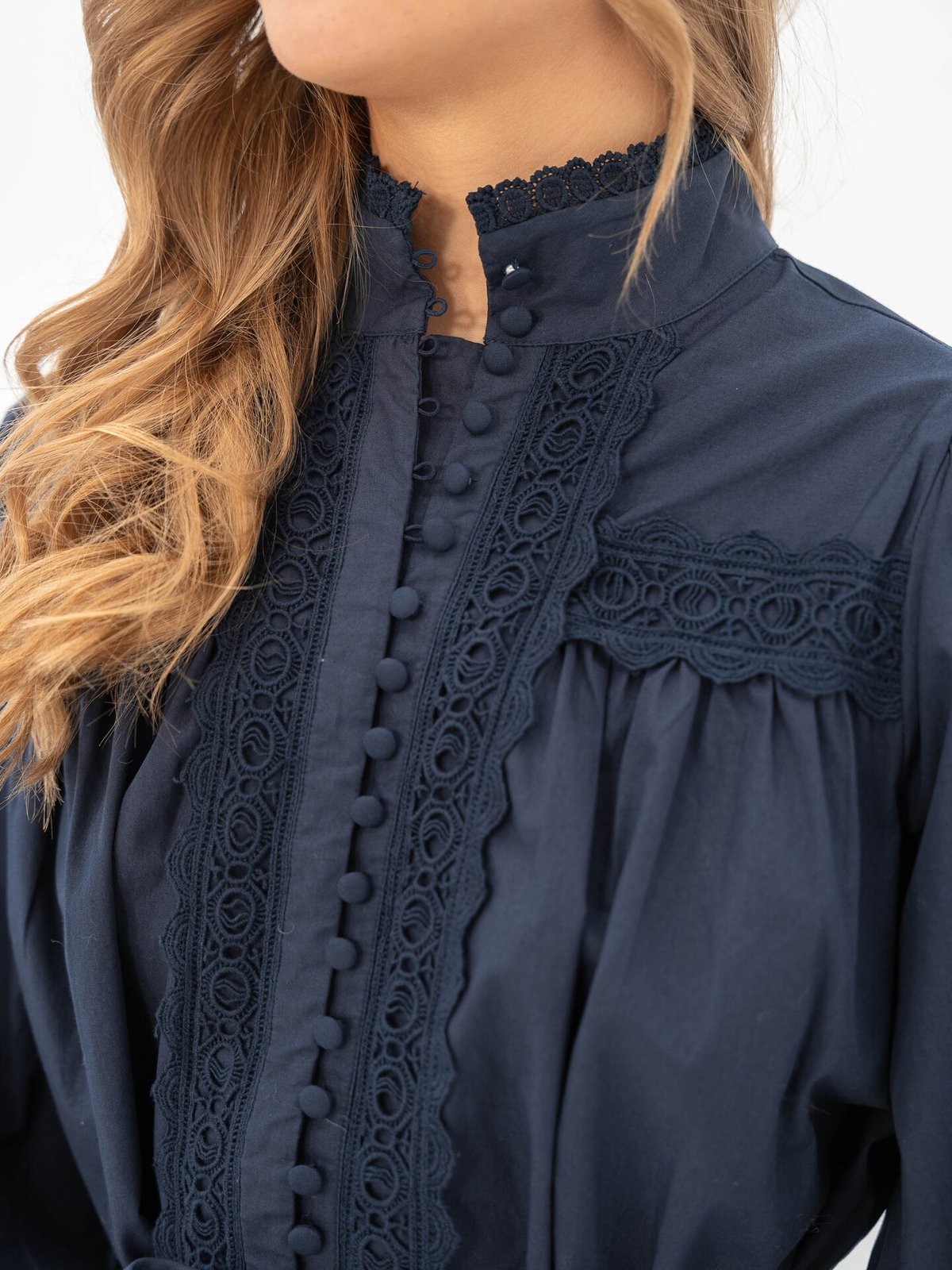 Y.A.S Pagira Long Sleeve High Neck Navy Blazer