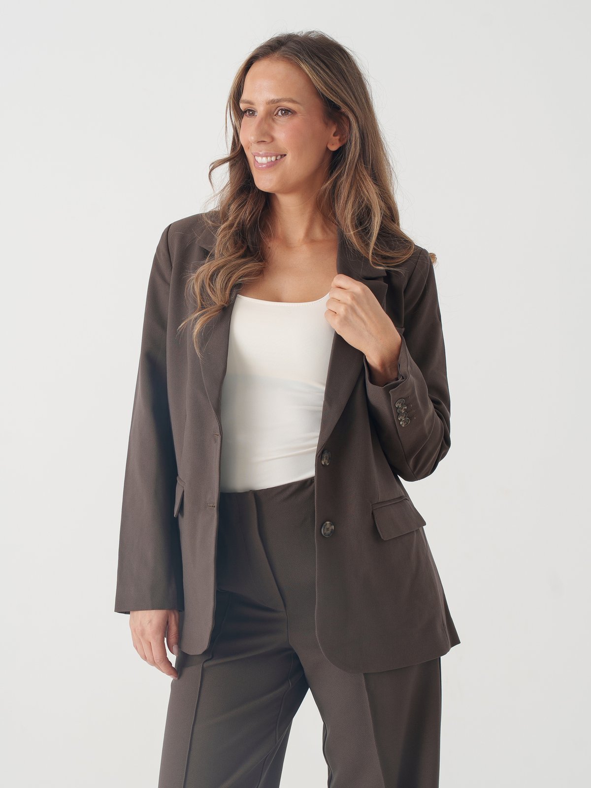Y.A.S Reemaj Long Sleeve Blazer Chocolate Brown