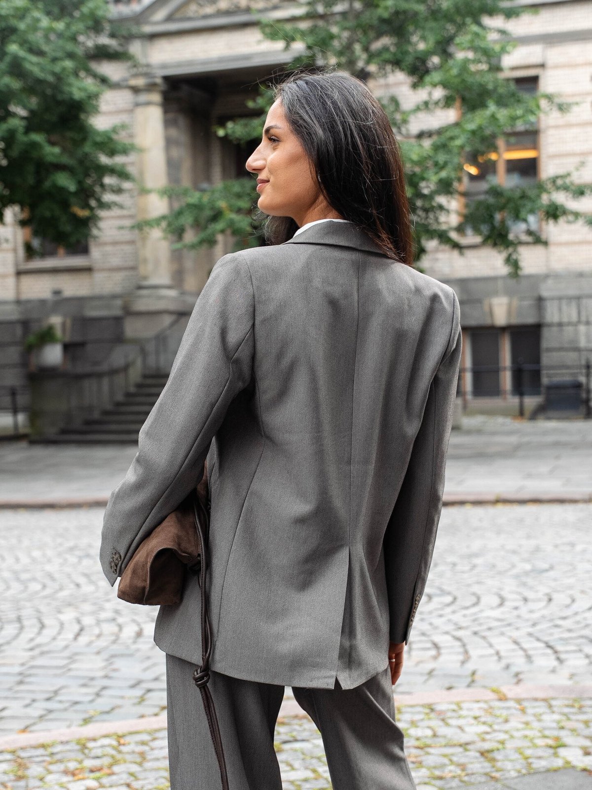 Y.A.S Reemaj Long Sleeve Blazer Grey Melange