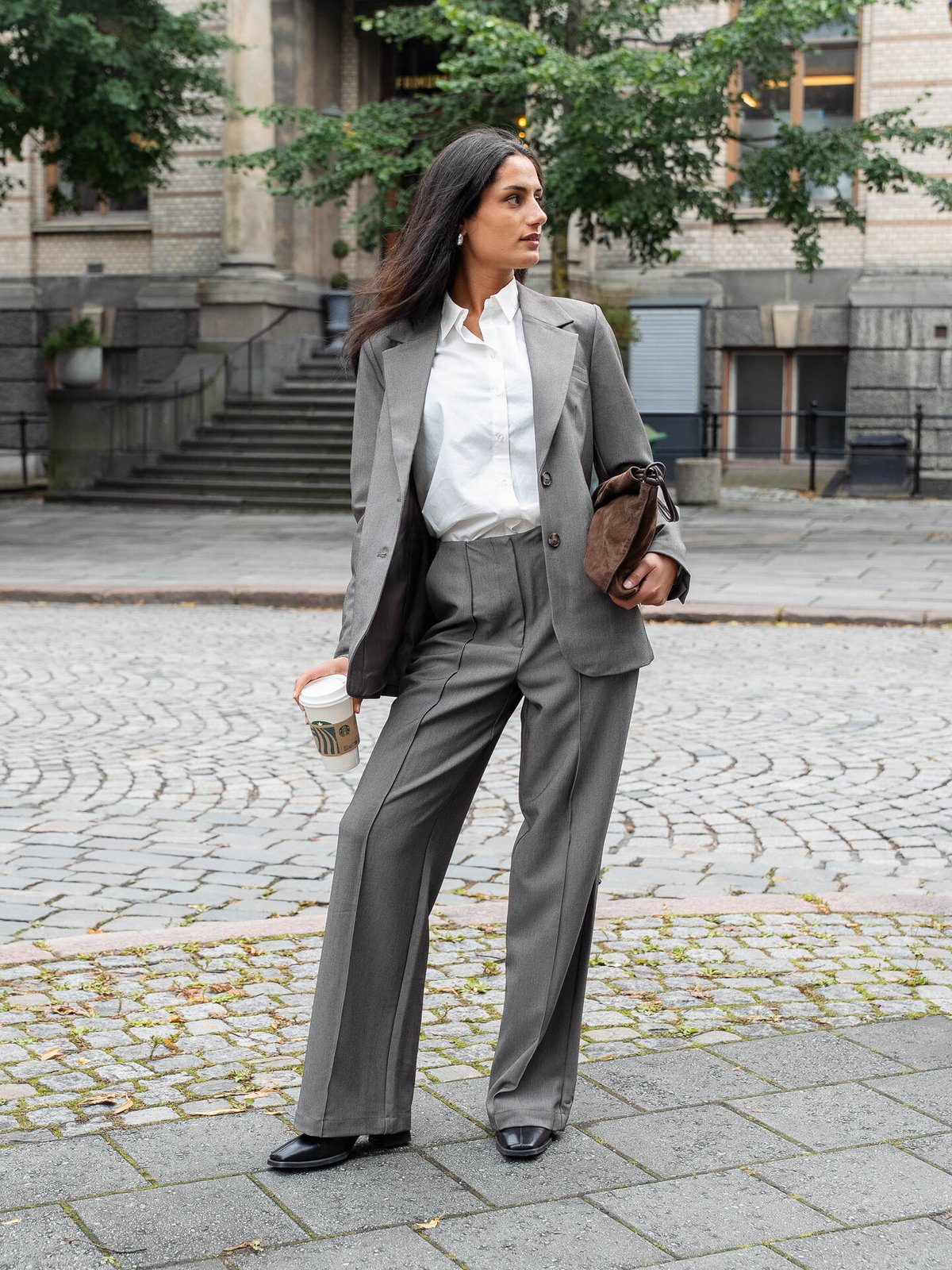 Y.A.S Reemaj Long Sleeve Blazer Grey Melange