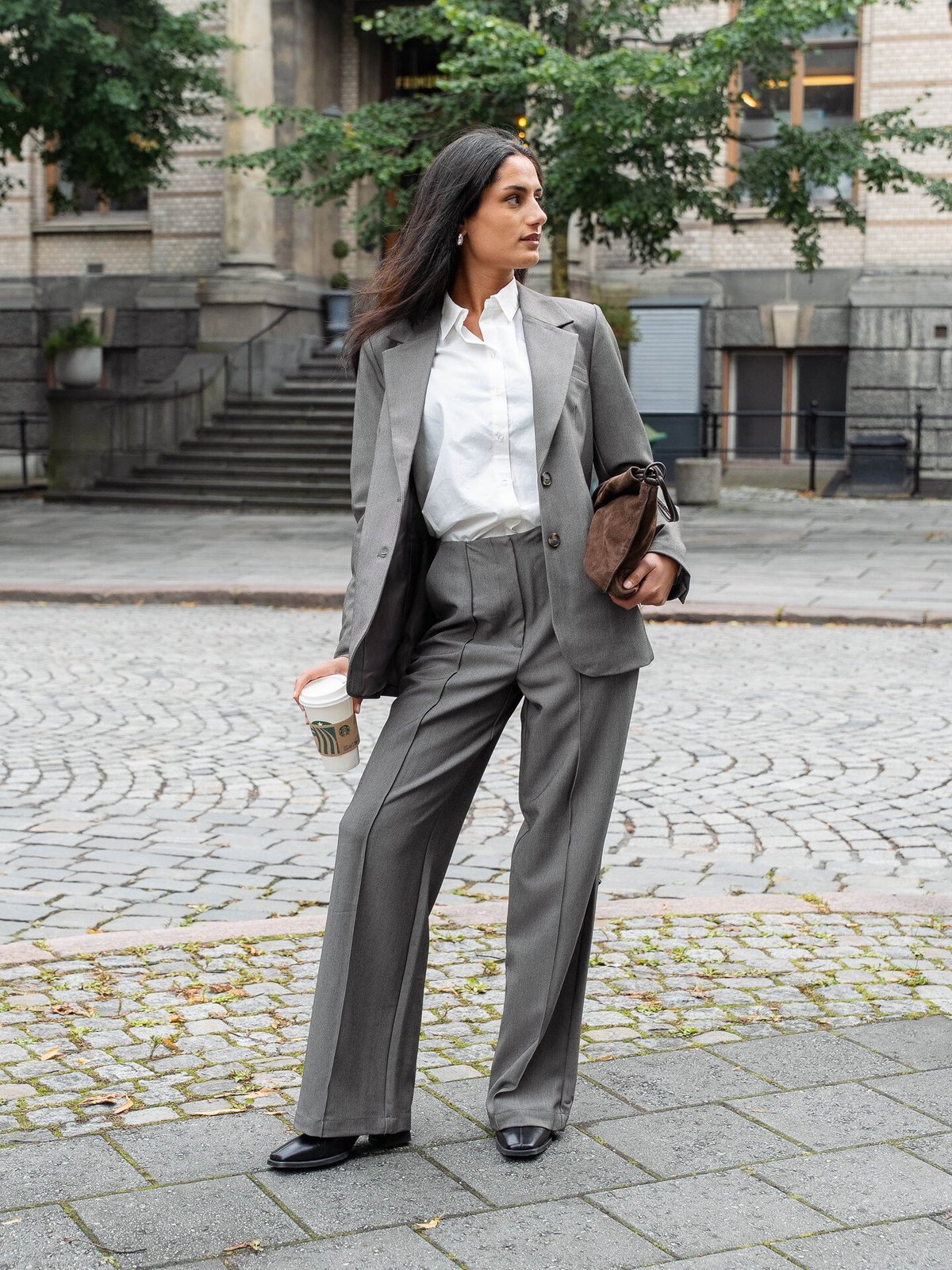 Y.A.S Reemaj Long Sleeve Blazer Grey Melange