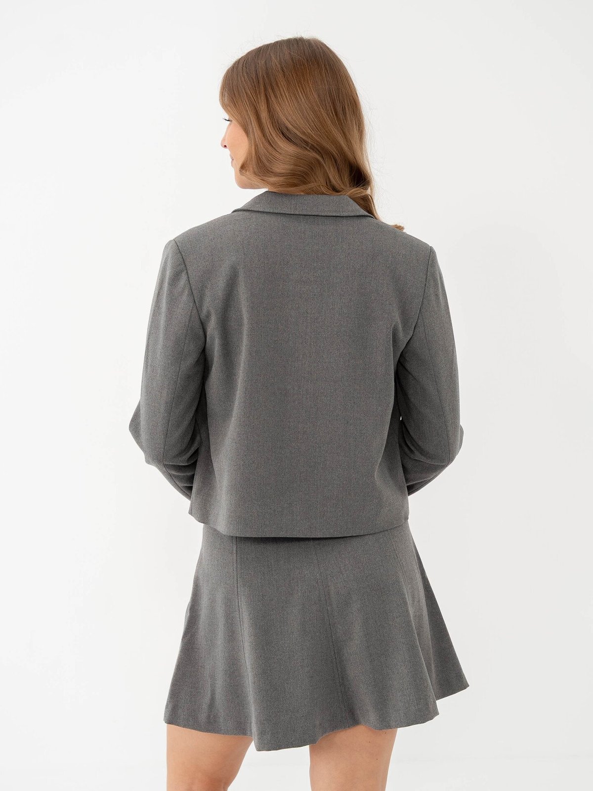 Y.A.S Dena Long Sleeve Blazer Grey Melange