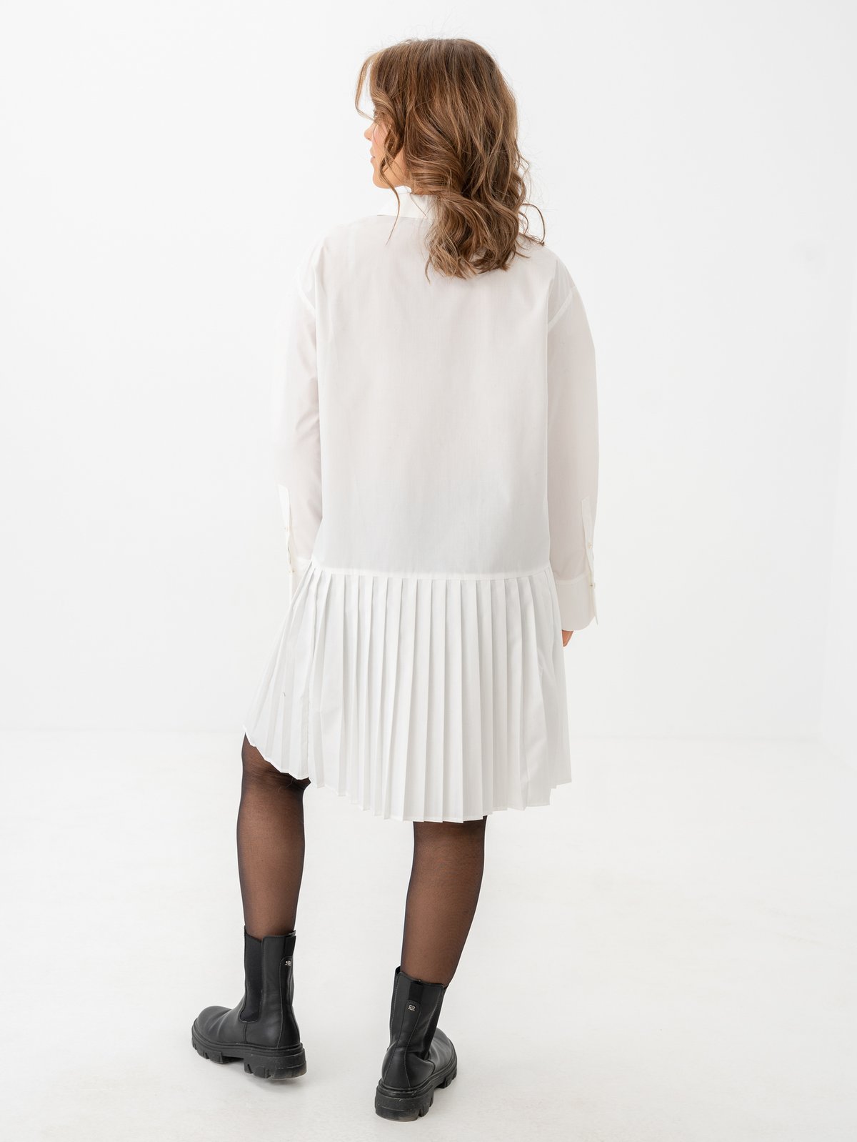 Y.A.S Ellie Long Sleeve Shirt Dress Star White