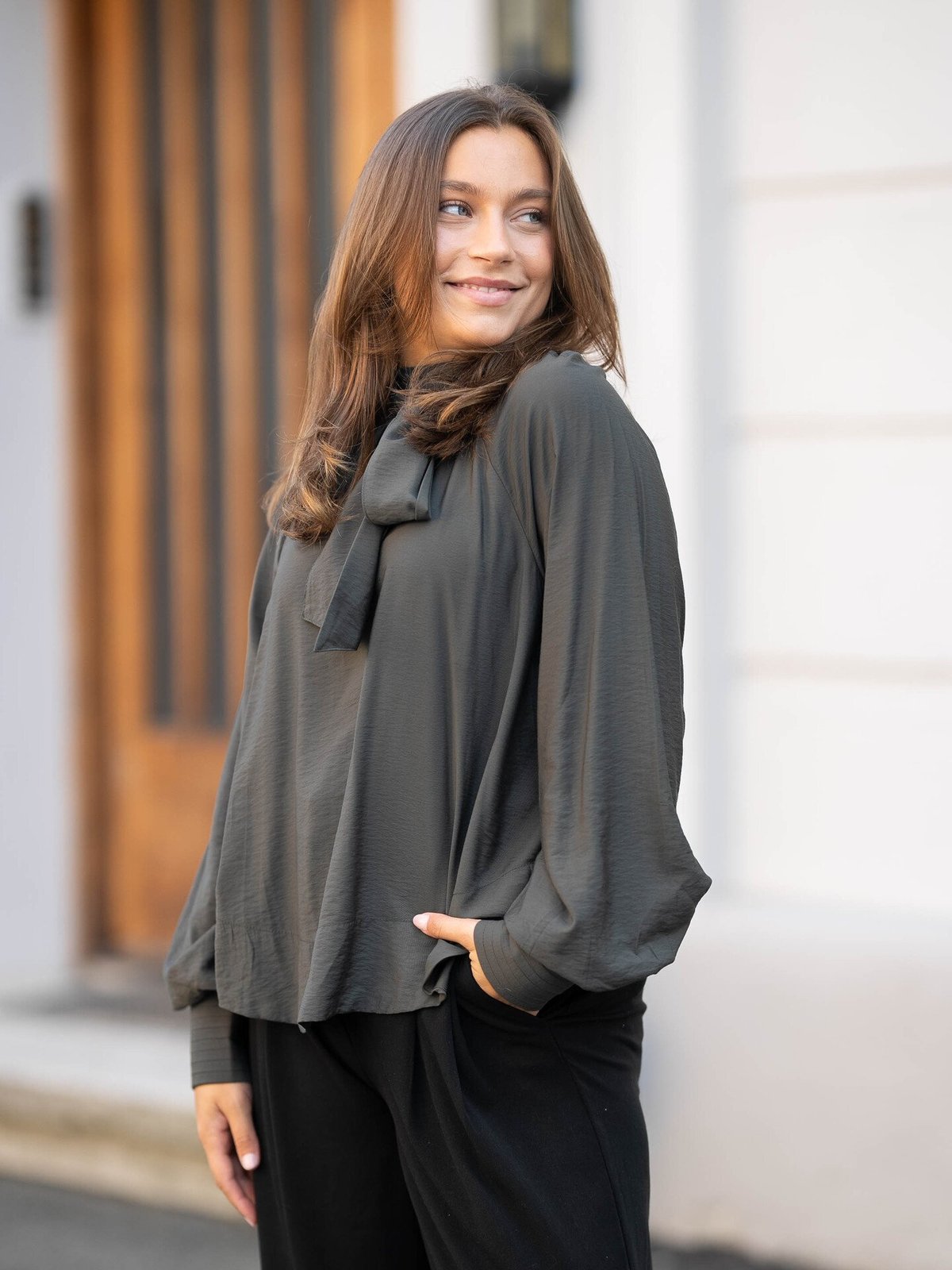 Y.A.S Nisina Long Sleeve Top Black Ink