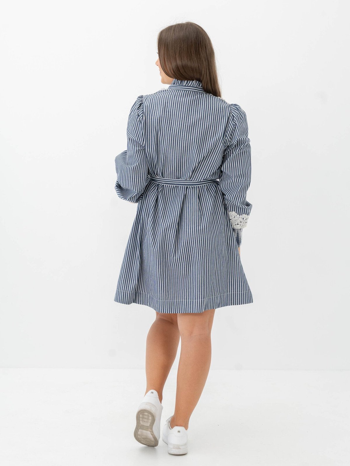 Y.A.S Stria Long Sleeve Shirt Dress Star White / Blue Stripes