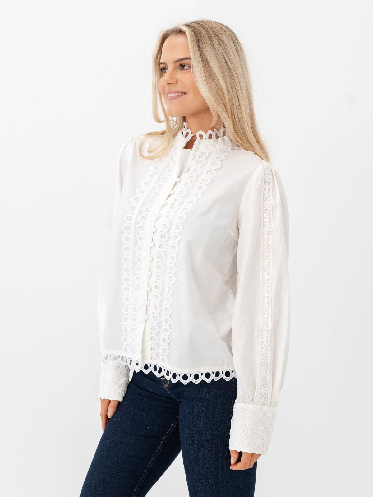 Y.A.S Jane Long Sleeve Shirt Star White