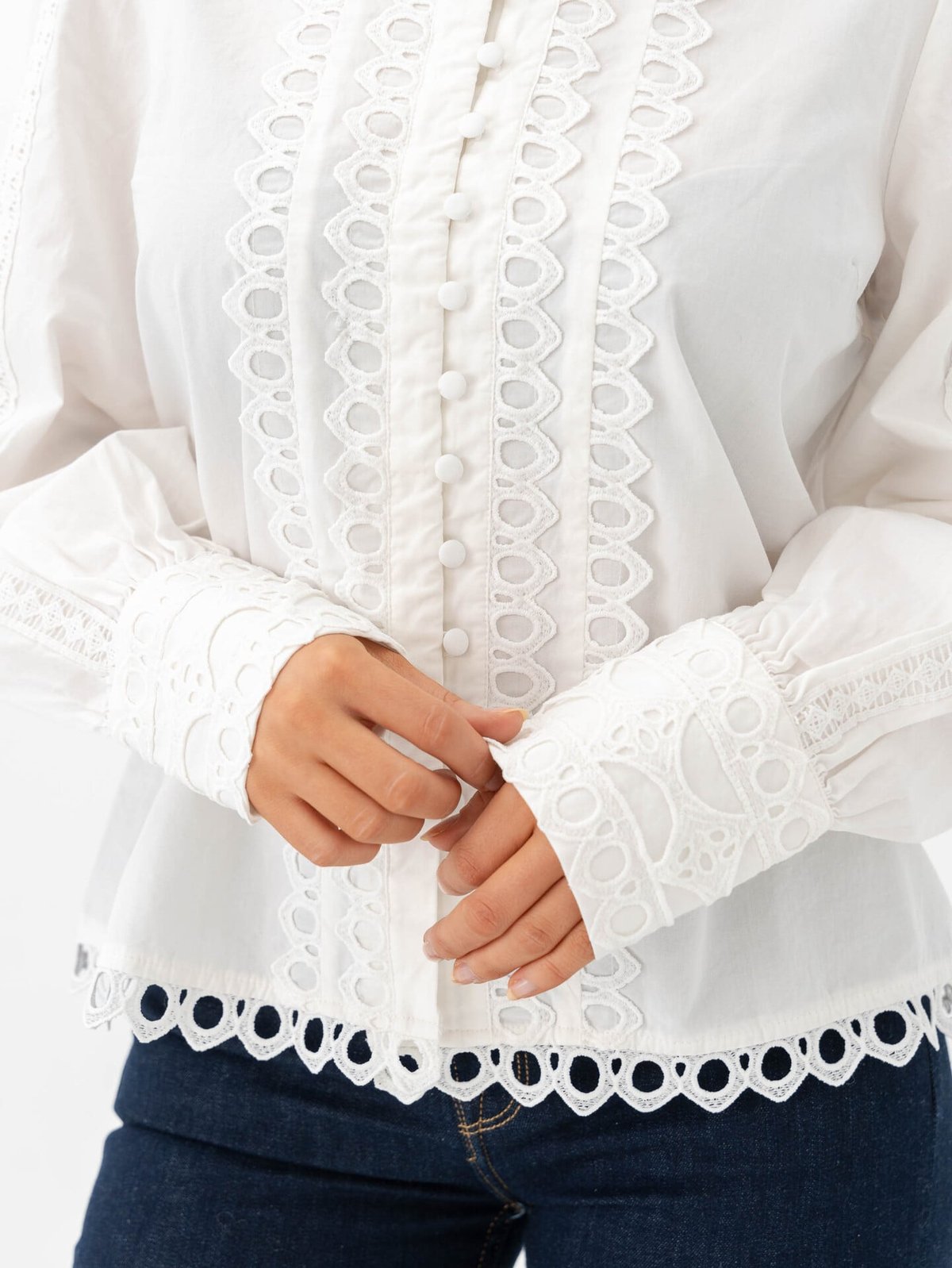 Y.A.S Jane Long Sleeve Shirt Star White