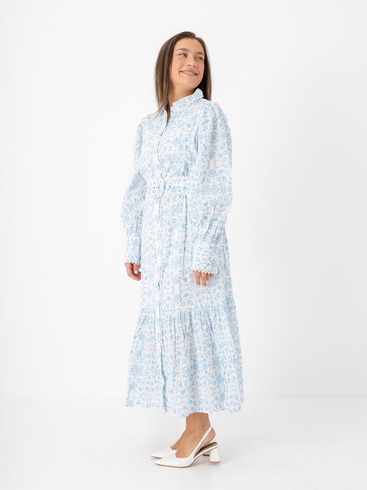 Y.A.S Vips Long Shirt Dress Clear Sky