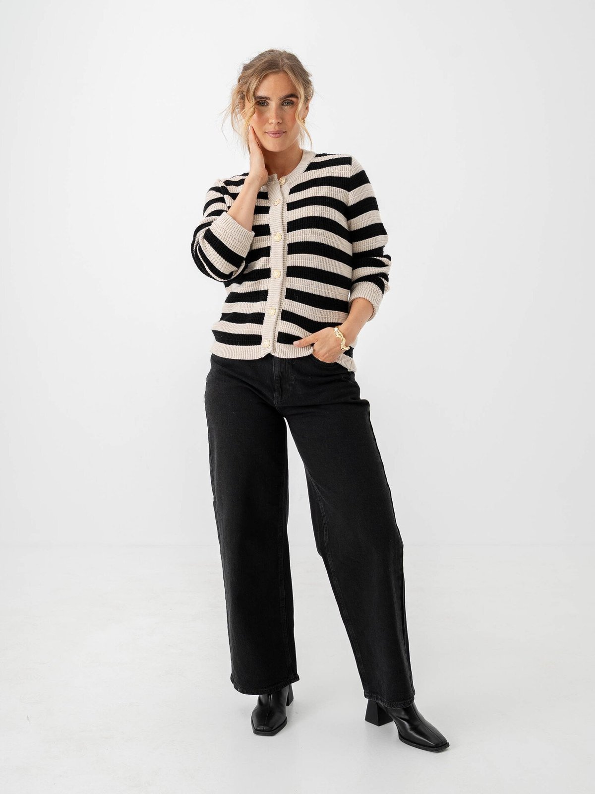 Y.A.S Sironi Long Sleeve Knit Cardigan Birch