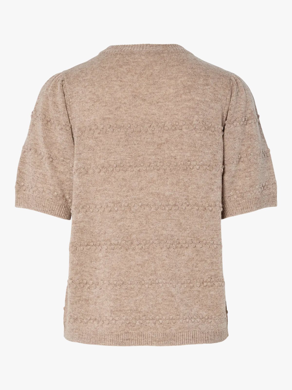 Y.A.S Nimo Short Sleeve Knit Pullover Pelican Melange