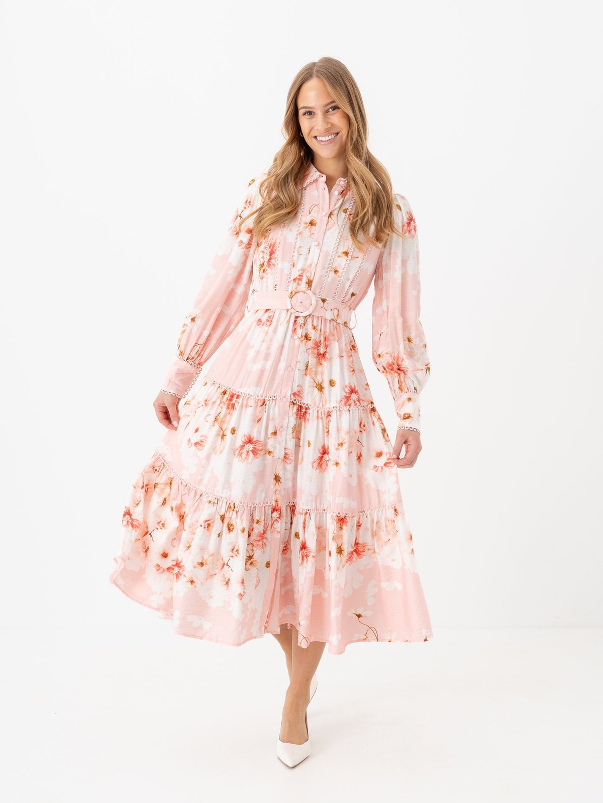 Y.A.S Billa Long Sleeve Long Dress Chintz Rose