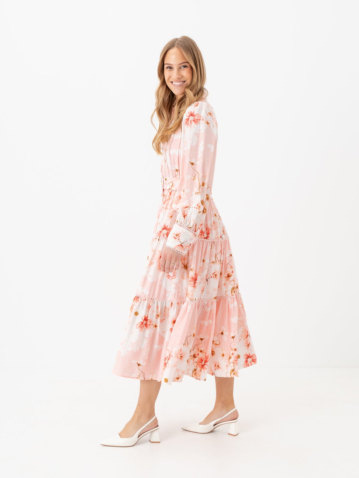 Y.A.S Billa Long Sleeve Long Dress Chintz Rose