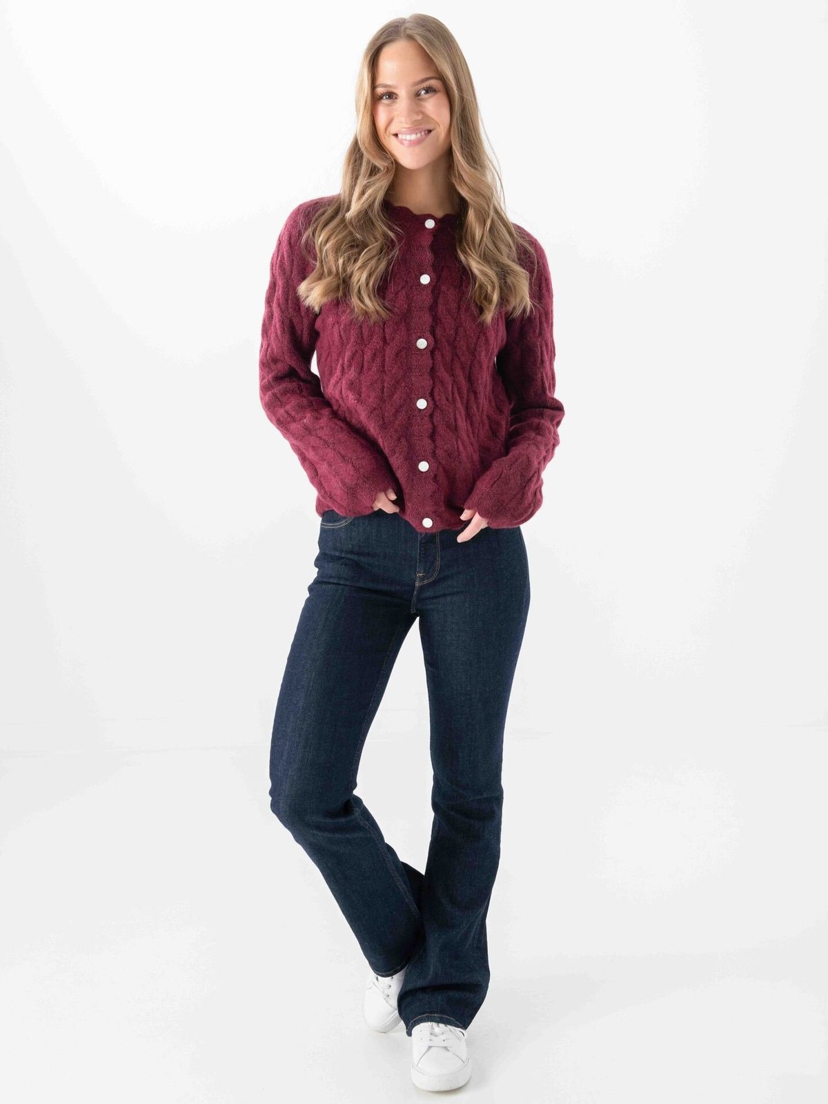 Y.A.S Bubera Long Sleeve Knit Cardigan Rhododendron