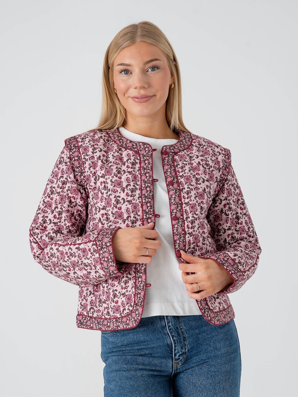 Y.A.S Paula Long Sleeve Padded Jacket Pristine Retriva Print