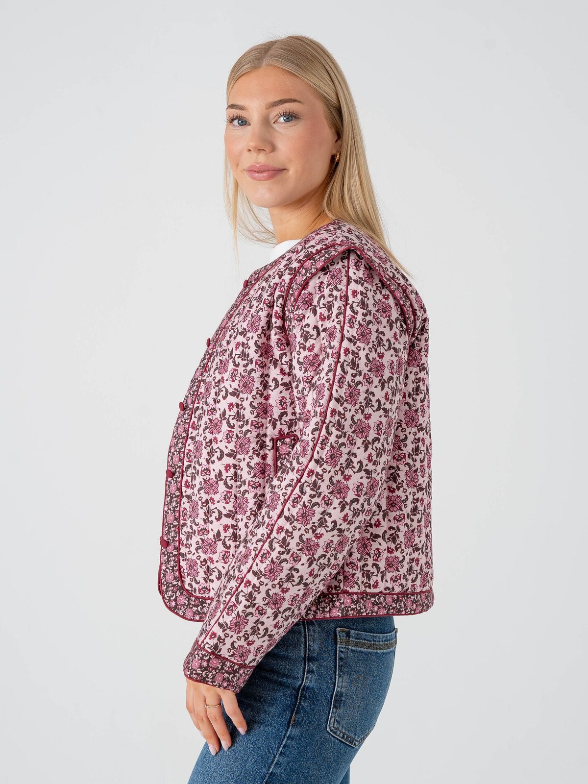 Y.A.S Paula Long Sleeve Padded Jacket Pristine Retriva Print