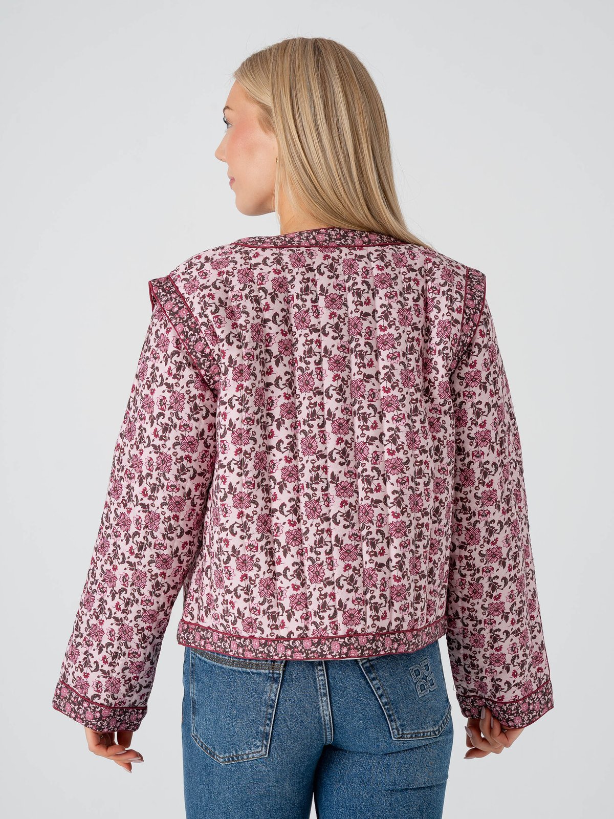 Y.A.S Paula Long Sleeve Padded Jacket Pristine Retriva Print