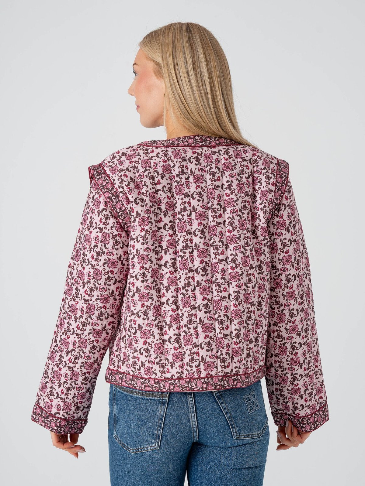 Y.A.S Paula Long Sleeve Padded Jacket Pristine Retriva Print