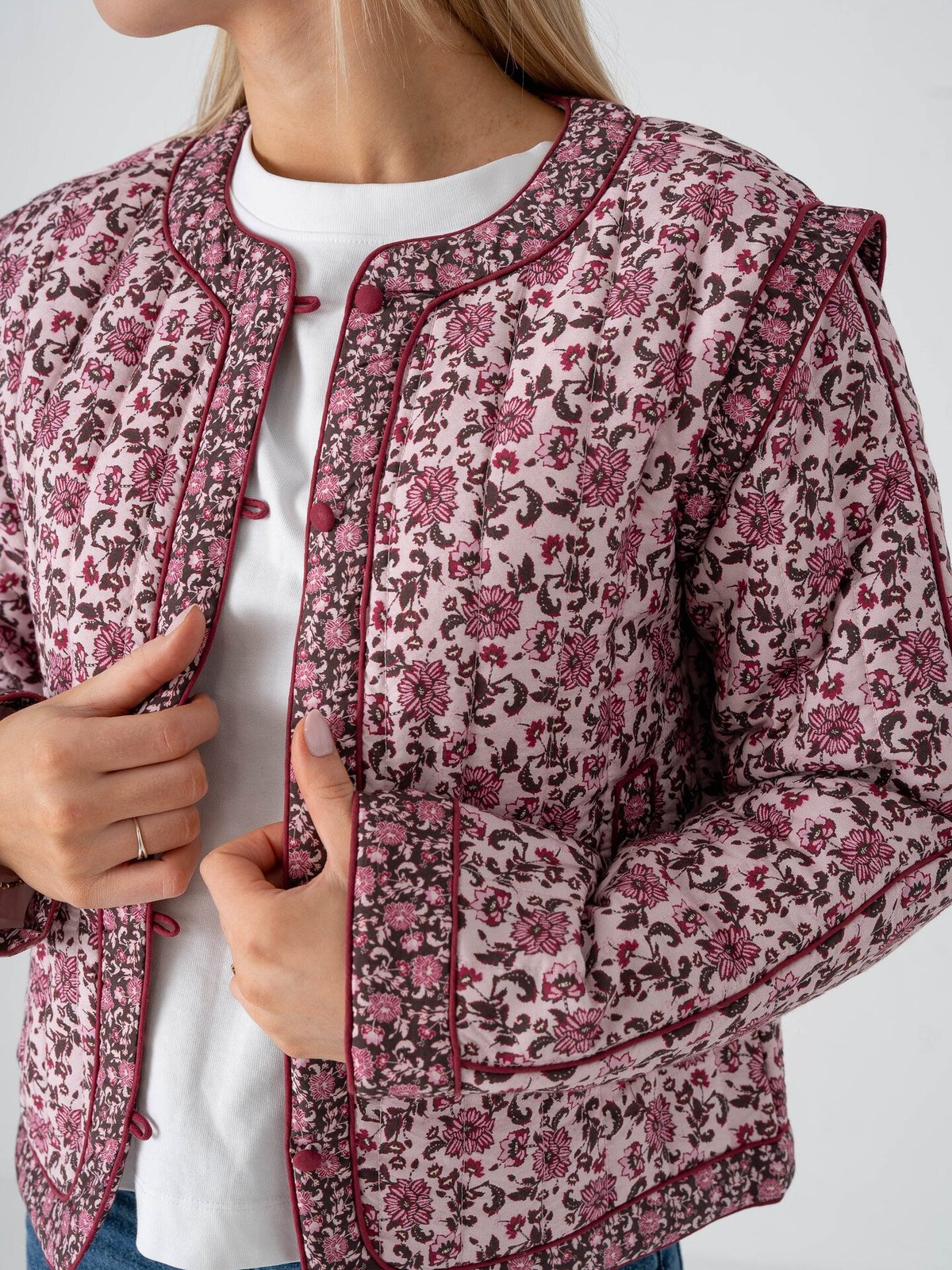 Y.A.S Paula Long Sleeve Padded Jacket Pristine Retriva Print