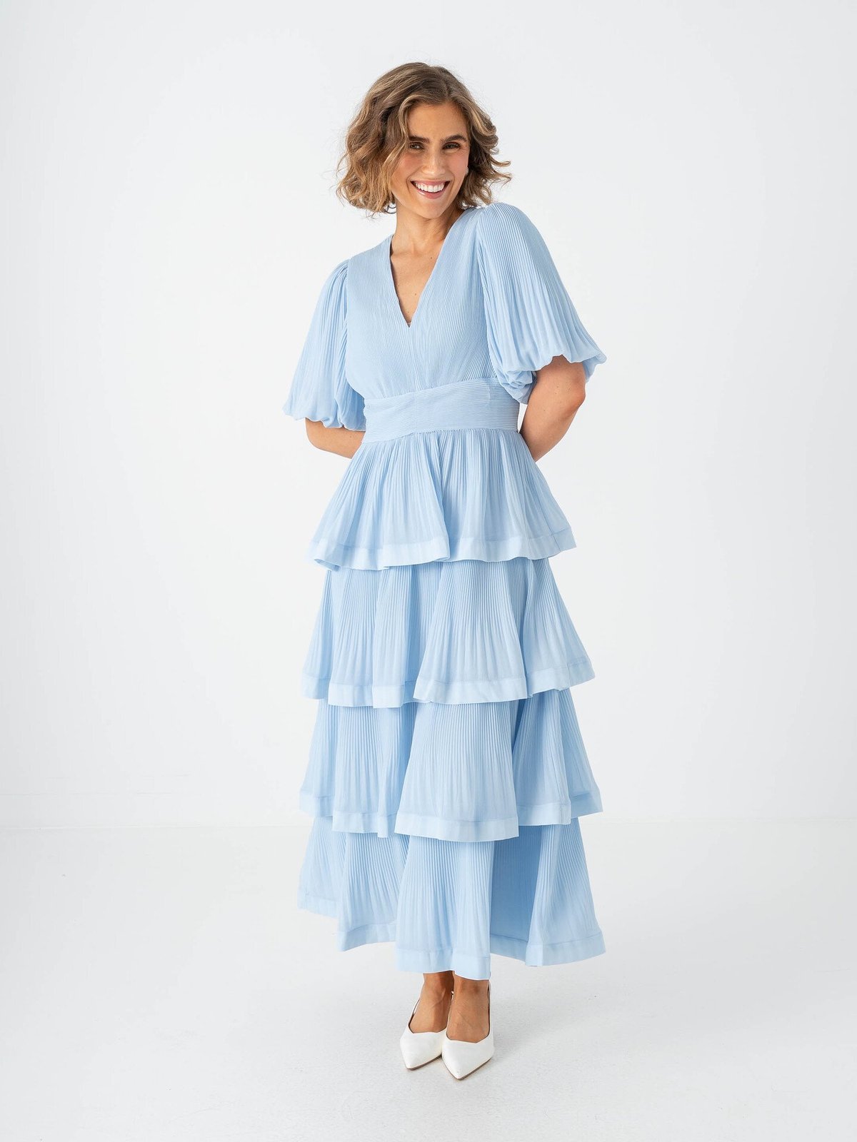 Y.A.S Plira Short Sleeve Long Dress Skyway