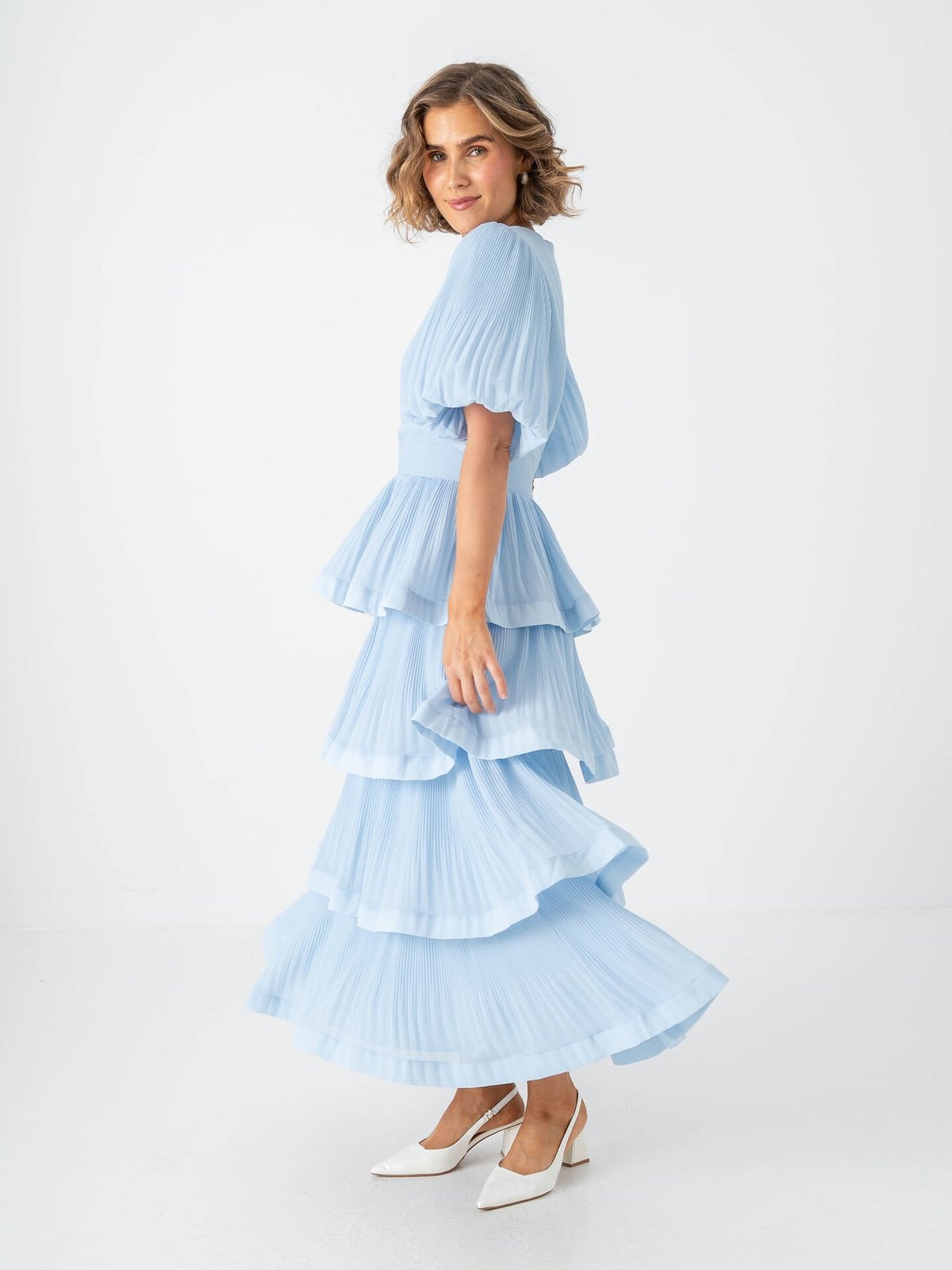 Y.A.S Plira Short Sleeve Long Dress Skyway
